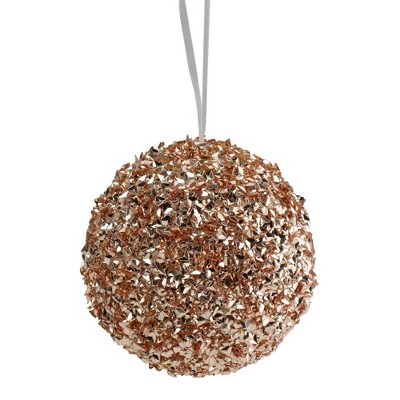 Northlight 4.75" Rose Gold Glittered Christmas Ball Ornament