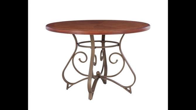 Carter Round Dining Table Metal/Cherry - Powell, 2 of 12, play video