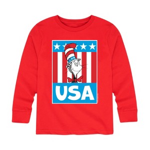 Boys' - Dr. Seuss - Cat In the Hat USA Long Sleeve Graphic T-Shirt - 1 of 4