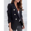 Coolmee Women's Casual Blazer Jacket Gold Button Long Sleeve Work 0ffice Blazer Lapel Open Front Jacket - 4 of 4