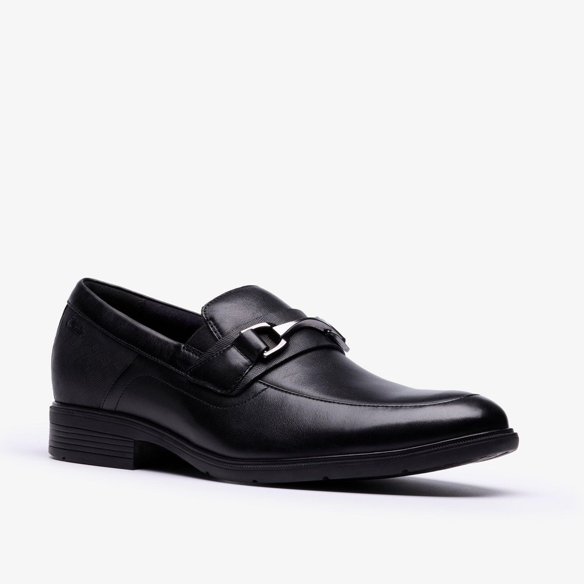 Clarks Mens Steadwell Bit Black Leather Shoes - thumbnail 4