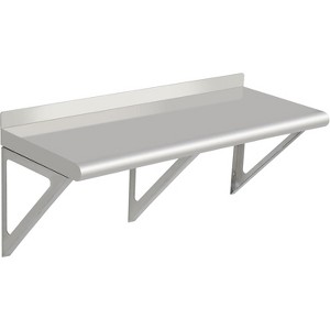 Stainless Steel Wall Shelf,Commercial Wall-Mounted Rack with Backsplash and Two Brackets,Heavy-Duty Metal Shelving for Kitchen,Restaurant,Garage - 1 of 4