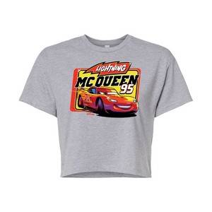 Women's - Disney - Original Lightning McQueen #95 Cropped Graphic T-Shirt - 1 of 4