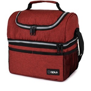 OPUX Double Decker Lunch Box Men Women, Insulated Leakproof Cooler Bag Adult Work, Dual Compartment Pail Tote Boys Girls Kids - 1 of 4