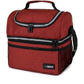 Opux Insulated Dual Compartment Lunch Bag, Leakproof Soft Cooler