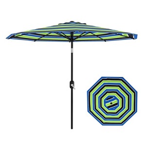 Jojoka 9ft Patio Umbrella,Table Umbrella Outdoor Patio with Crank Lift & Push Button Tilt,8 Sturdy Ribs for Yard - 1 of 4