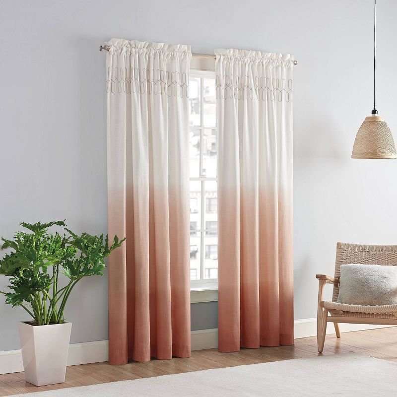 Arashi Ombre Embroidery Light Filtering Curtain Panel - Vue, 4 of 17