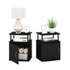 Furinno Set of 2 Modern Utility End Table Space-Saving Bedside Table Nightstand W/1 Storage Cabinet&Open Storage Shelf,Black - image 2 of 4