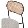 Nordlys Set of 2 Metal Dining Chairs with Cane Backs and Bouclé Seats Modern Design Style Upholstery Dining Room - 4 of 4