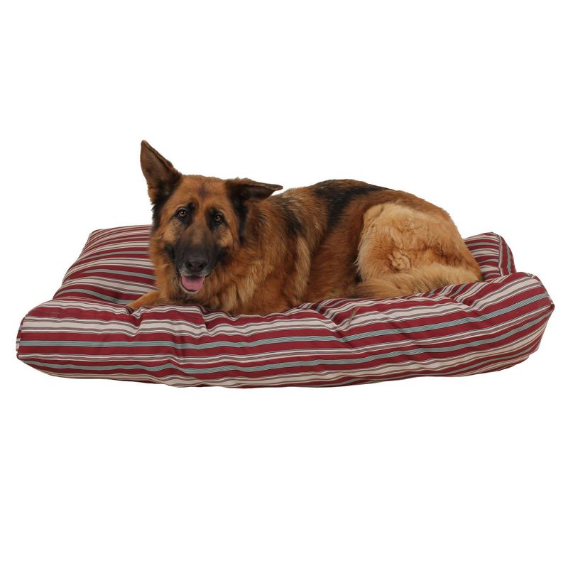 Carolina Pet Company Striped Faux Gusset Jamison Dog Bed - Red, 1 of 4