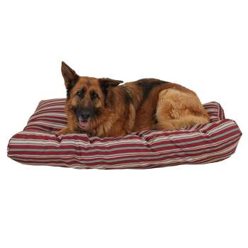 Carolina Pet Company Striped Faux Gusset Jamison Dog Bed - Red