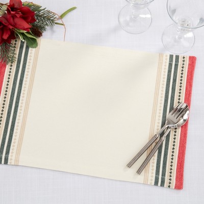 Merry Pines Multicolor Dobby Weave Placemats Set of 4