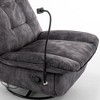 Hrinhom 41.3"W swivel gliding rocking chair, reclining lazy chair with phone holder - 3 of 4