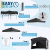 GustoWave Portable Outdoor 10x10 Pop Up Canopy Tent with 4 Waterproof Sidewalls for Camping - 4 of 4