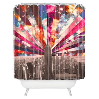 Superstar New York Shower Curtain Pink/Blue - Deny Designs