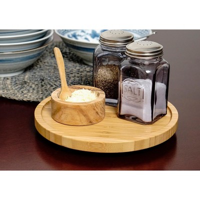 Eco-Friendly Bamboo Kitchen Turntable with Swivel Base, 8.25"