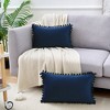 Unique Bargains Farmhouse Bedroom Decorative Velvet Pompoms Fringe Throw Pillow Covers 2 Pcs - 3 of 4
