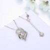 Moon Heart Pendant Necklace for Women Cubic Zirconia Sterling Silver Ginger Lyne Collection - 3 of 4
