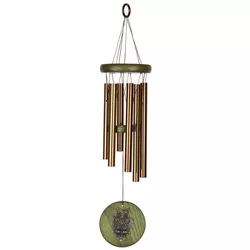 Woodstock Chimes Signature Collection, Woodstock Habitats Chime, 17'' Green Owl Wind Chime HCGO