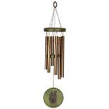 Woodstock Wind Chimes Signature Collection, Woodstock Habitats Chime, 17'' Green Owl Wind Chime HCGO