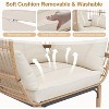 Nasitip Wicker Egg Chair - 500LB Capacity Oversized Lounger with 5 Cushions, Indoor/Outdoor Rattan Hanging Chair, Blue/White - 4 of 4