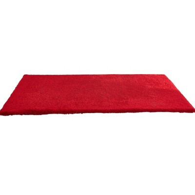 HomeRoots 8' X 11' Red Shag Hand Tufted Area Rug