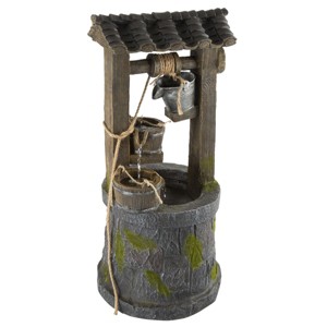 Nature Spring 4-Tier Wishing Well Outdoor Fountain With Cascading Waterfall - 32.5" - 1 of 4
