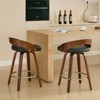 PAGED Swivel Bar Stool Set of 2 Upholstered Counter Stools Wood Bar Chairs with Low Back for Kitchen Island, Dining Room - 4 of 4