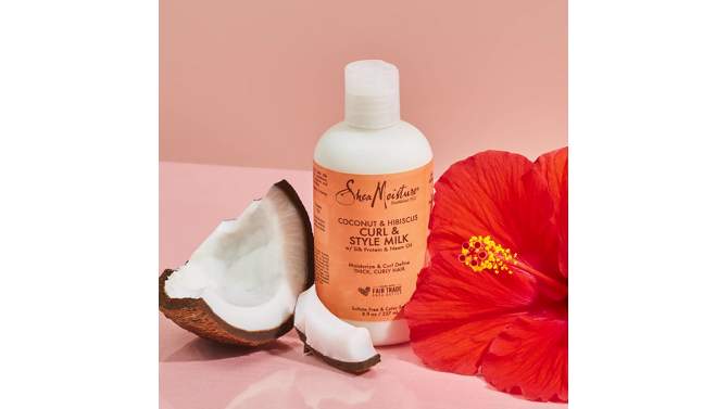 SheaMoisture Coconut &#38; Hibiscus Curl &#38; Style Milk For Thick Curly Hair - 8 fl oz, 2 of 11, play video