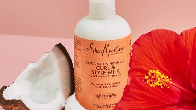SheaMoisture Coconut &#38; Hibiscus Curl &#38; Style Milk For Thick Curly Hair - 8 fl oz, 2 of 11, play video