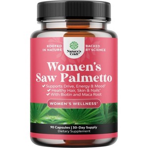 Women Saw Palmetto Capsules, DHT Blocker Restoring Hair Vitamins for Hair Health, Nature's Craft, 90ct - 1 of 4