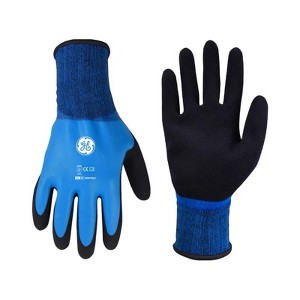 General Electric Unisex Dipped Gloves Black/Blue XL  (Box of 12 pairs) - 1 of 1