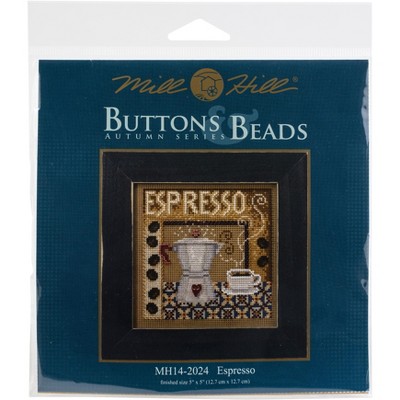 Mill Hill Buttons & Beads Counted Cross Stitch Kit 5"X5"-Espresso (14 Count)