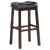 Black and Cappuccino 30" High Upholstered Bar Stools (Set of 2) - 3 of 4