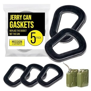 Mission Automotive Jerry Can Gaskets - 5 Pack Gas Can Spout Replacement for 20 Liter NATO Jerry Can Spout - Sturdy Rubber Material - 1 of 4