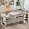 Tribesigns 70.86-inch Executive Desk, L-Shaped Office Desk with Storage Cabinet, Business Furniture Desk Workstation for Home Office - 4 of 4