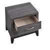 Gulches Glasgow Nightstand, Soft Gray Finish with Brushed Steel Handles, 2 Dovetail Drawers, Contemporary Design - 4 of 4