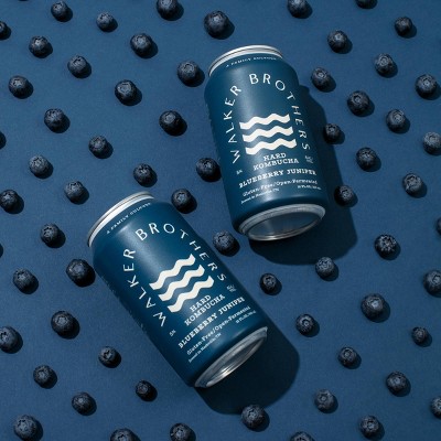 Walker Brothers Blueberry Juniper Hard Kombucha - 4pk/12 fl oz Cans
