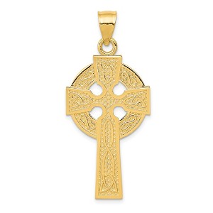 Black Bow Jewelry 14k Yellow Gold Polished Celtic Cross Pendant, 21 x 47mm - 1 of 4