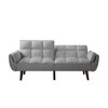 74.5 inch Foam Futon Sofa Bed,Converted Adult Futon Sofa Sleeper with 2 Pillows for Livingroom,Light Gray - 4 of 4