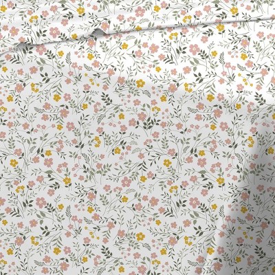 Sara Coral Floral Full Polyester Sheet Set