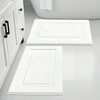 Bathroom Rugs Set, 32x20 Inch Absorbent White Non - Slip Bath Mats for Shower Tub Decor - 4 of 4