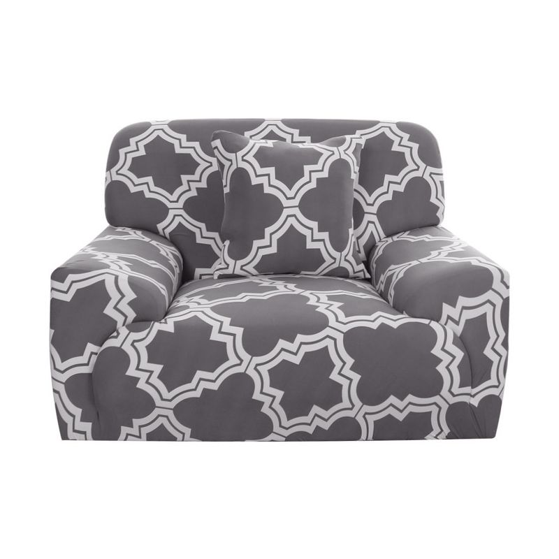PiccoCasa Polyester Stretch Checkered Pattern Chair Loveseat Sofa Covers 1 Pc, 1 of 5