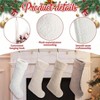 Neutral Stockings 4 Pcs 18 Inch Large Plush Beige Brown Faux Lambswool Xmas Hanging Decor Holiday Party Family Fireplace - 4 of 4