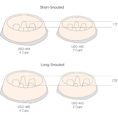 White and Beige Slow Feeder Dog Bowl with Anti-Slip Base