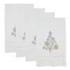Saro Lifestyle Jolly Embroidered Christmas Tree Guest Towel (Set of 4), 14"x22", White - 2 of 3