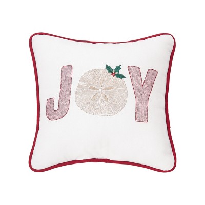 C&F Home 10" x 10" Joy Embroidered Christmas Holiday Throw Pillow