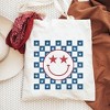 City Creek Prints Patriotic Smiley Stars Canvas Tote Bag - 15x16 - Natural - 2 of 2