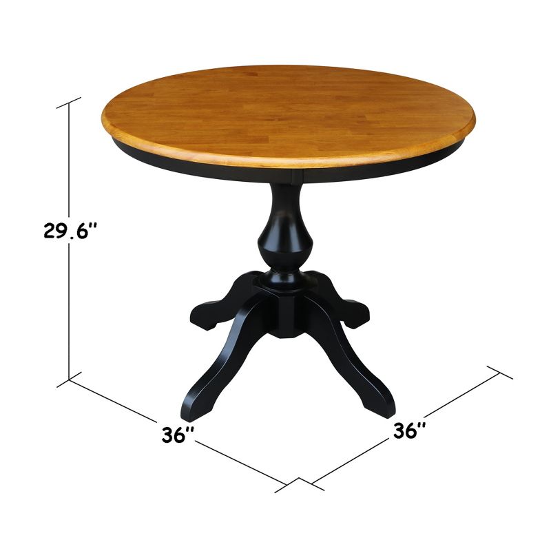 36" May Round Top Pedestal Table Dining Height Black/Cherry - International Concepts, 4 of 6