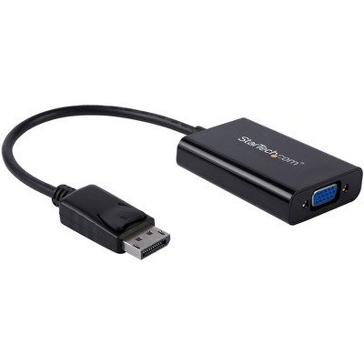 AddOn 8in DisplayPort Male to DVI, HDMI, and VGA Female Black Adapter with Audio - 100% compatible and guaranteed to work